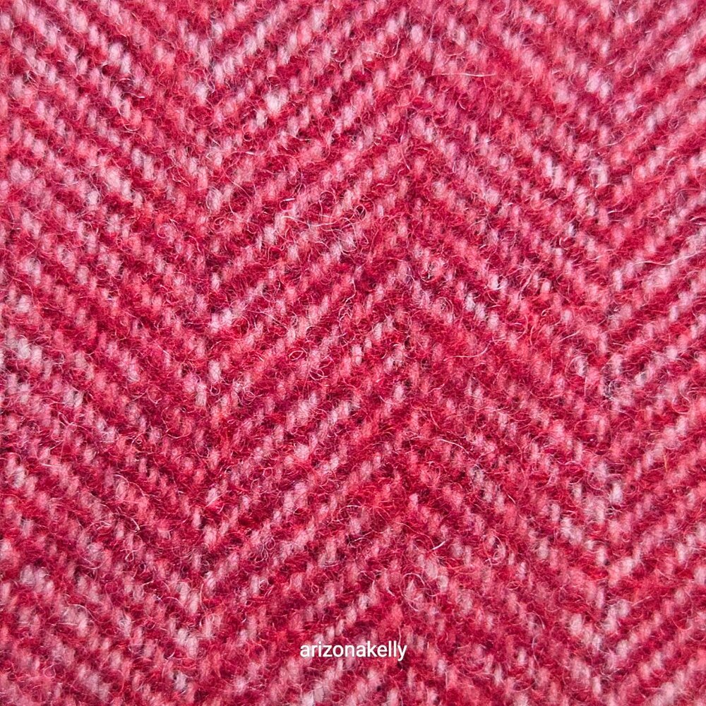 NWOT Wool Herringbone Burgundy Scarf with Big Stripe - Picture 3 of 13